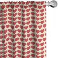 Abakuhaus Valentine – Gordijnen – 2x75x175 cm – microvezel – ivoorkleur donker koraal
