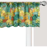Abakuhaus Kleuterschool Raamvalletje, Gordijnvalletje voor Keuken en Slaapkamer Decoratie met Tunnelzoom, 137 cm x 30 cm, Grijs Geel Meerkleurig