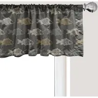 Abakuhaus Raamvalletje met vismotief, Gordijnvalletje voor keuken en slaapkamer met tunnelzoom, 137 cm x 45 cm, Grijs Meerkleurig