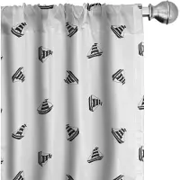 Abakuhaus Zeilboot Gardijnen – 2x75x245 cm – Zwart & Wit
