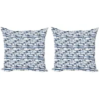 Abakuhaus Tropisch Kussenhoes Set – 2x60x60 cm – Dubbelzijdig bedrukt – Nachtblauw