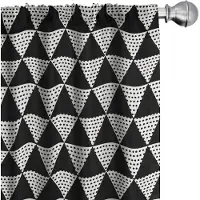 Abakuhaus Noordische geometrische gordijnen – 2x75x225 cm – microvezel – Zwart/Wit