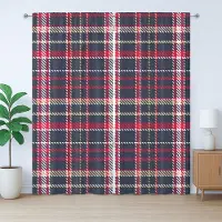 Abakuhaus Rustiek geruit gordijn, retro Engelse klassieker, met lussen en haken voor de woonkamer, 280 x 225 cm, meerkleurig