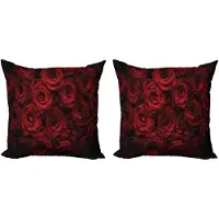 Abakuhaus Kussenhoes Set 50x50 cm – Dubbelzijdig bedrukt – Rood/Zwart