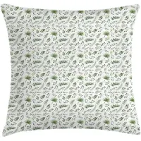 Abakuhaus Botanische Kussenhoes – Decoratief 40x40 cm – Tweezijdig bedrukt Pauw-Groen-Wit
