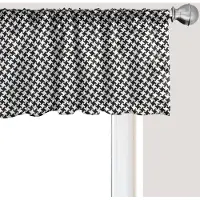 Abakuhaus Pied-de-poule raamvalletje, gordijnvalletje voor keuken en slaapkamer met tunnelzoom, 137 cm x 45 cm, antracietgrijs en wit