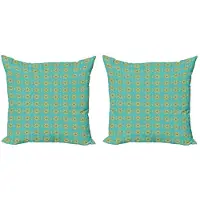 Abakuhaus Geel-Turkoois Kussenhoesenset – Tile – Dubbelzijdig 45x45 cm