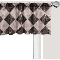 Abakuhaus Geometrische raamvalance, gordijnvalance voor keuken en slaapkamer met tunnelzoom, 137 cm x 30 cm, lichtroze zeehondenbruin