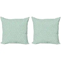 Abakuhaus Kussenhoes – 2x40x40 cm – Turquoise Beige, Dubbelzijdig