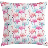 Abakuhaus Kussenhoes Aquarel – Hawaii Flamingos – 40x40 cm – Babyblauw