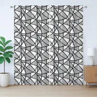 Abakuhaus Zwart-wit rustiek gordijn, dikke en dunne strepen, met lussen en haken voor de woonkamer, 280 x 245 cm, zwart-wit