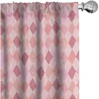 Abakuhaus Roze Gordijnen – Harlekijn-Diamant Patroon – 2x75x225 cm – Meerkleurig