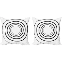 Abakuhaus Kussenhoes Set – Spiralvorm Monochroom – 2x40x40 cm – Zwart-Wit