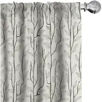 Abakuhaus – Gordijnen met bladeren – 2-delige set 75x225 cm – Microvezel, halfdonker, bladmotief, donker dennenkleur