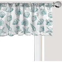 Abakuhaus Ocean Raamvalletje, Gordijnvalletje voor Keuken en Slaapkamer met Tunnelzoom, 137 cm x 45 cm, Petrolblauw Wit
