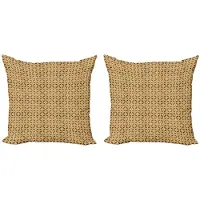 Abakuhaus Kussenhoes – 2x50x50 cm – Dubbelzijdig – Beige/Karamell