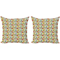 Abakuhaus Kussenhoes Set 2x – Geometrisch Multicolor – Dubbelsidig
