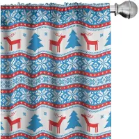 Abakuhaus Voorhang Geometrisch – 2x 75x245 cm – Microvezel – Blauw/Rood