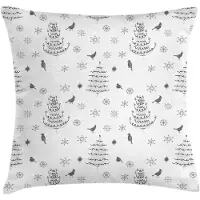 Abakuhaus Kussenhoes – Winterbomen & Sneeuwvlokken – 40×40 cm – dubbelzijdig