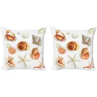 Abakuhaus Muscheln Kussenhoes Set – 2x45x45 cm – Dubbelzijdig bedrukt