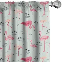 Abakuhaus Flamingo gordijnpanelen – 2x75x175 cm – Microvezel, halfverduisterend, digitaal bedrukt