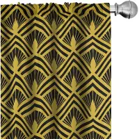 Abakuhaus Abstrakt Voorhangen – 2x75x175 cm – Microvezel – Geel/Antraciet