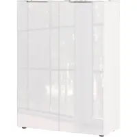 Huisenthuis.nl Opbergkast Montreal Wit - Breedte 87 cm - Hoogte 120 cm - Diepte 40 cm - Met planken - Met openslaande deuren