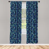 Abakuhaus Pauw raamgordijnen – 2-delige 75x175 cm – microvezel – halfverduisterend – Oranje/Blauw