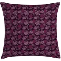 Abakuhaus Bloemenkussenhoes – Palmblaadjes – 40x40 cm – donker maroon & multicolor