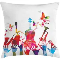Abakuhaus Muziek Kussenhoes – Polygonale Instrumenten – 45×45 cm