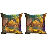 Abakuhaus Bos Kussenhoezen-Set – 2x45x45 cm – Dubbelzijdig bedrukt – Meerkleurig