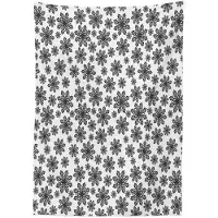 Abakuhaus Tafelkleed Sneeuwvlok – Satijn 140 x 240 cm – wit/zwart