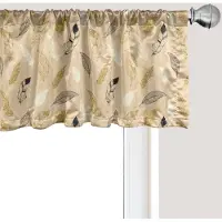 Abakuhaus Veren raamvalletje, gordijnvalletje voor keuken en slaapkamer met tunnelzoom, 137 cm x 30 cm, beige licht camel