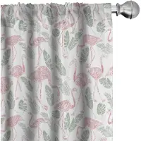 Abakuhaus Flamingo Gordijnen – Pastel Vogel & Bladeren 2x75x225 cm