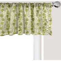 Abakuhaus Wijnkleurige raamvalletje, gordijnvalletje voor keuken en slaapkamer met tunnelzoom, 137 cm x 45 cm, olijfgroen mosterd