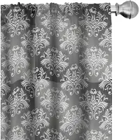 Abakuhaus Damastgrijze gordijnen – 2-delige set 75x225 cm – Microvezel, halfdonker
