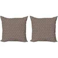 Abakuhaus Tribale Kussenhoezen-Set – 2x45x45 cm – dubbelzijdig, warm taupe