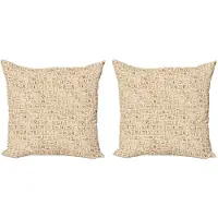 Abakuhaus – Egyptische kussenhoes 2x40x40 cm – dubbelzijdig – tanbruin