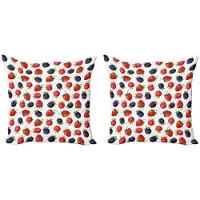 Abakuhaus Kussenhoes – Fruitenset 2x40x40 cm – Dubbelzijdig digitaaldruk, rits, pruimrood