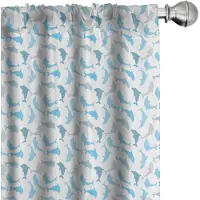 Abakuhaus Dolfijn-Gordijnset 2x – Mikrofaser, halfdonker, Blauw