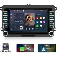 Hexinex Quad-Core Android 15 autoradio Geschikt voor VW GOLF 5 6 Touran Tiguan - Draadloos CarPlay, Android Auto, multimediaspeler, 2GB+64GB, +Achteruitrijcamera