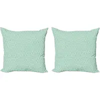 Abakuhaus Turquoise Kussenhoes Set (2 stuks), Monochroom, 40 cm, Mintwit Crème