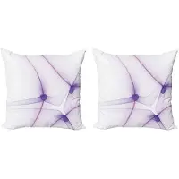 Abakuhaus Spiers Kussenhoes Set (2x40x40 cm) – Dubbelzijdig bedrukt – Microvezel – Rits – Lila/Wit