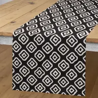 Abakuhaus Geometrische tafelloper – tafelloper 40x180 cm – Antraciet/Grijs