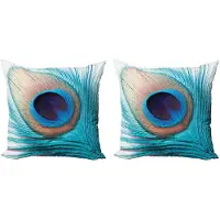 Abakuhaus veren-kussenhoes-set – 2x50x50 cm – dubbelzijdig bedrukt – microvezel