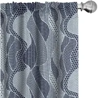 Abakuhaus Abstracte gordijnen – Golven en cirkels – 2x75x225 cm – Donkerblauw/Babyblauw