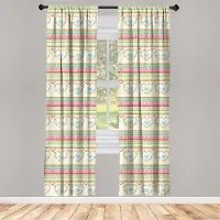 Abakuhaus Raamgordijnen – Shabby Chic Country Rose – 2x75x245 cm