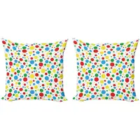 Abakuhaus – Kussenhoezen Set 2x40x40 cm – Multicolor stippen – Dubbelzijdig bedrukt – Ritssluiting – Microvezel