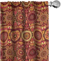 Abakuhaus Mandala gordijnen – Geometrische bloemmotieven – 2x75x245 cm – Veelkleurig