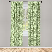 Abakuhaus Raamgordijnen – Krullend damast 2-delig 75x225 cm – Lichtgroen